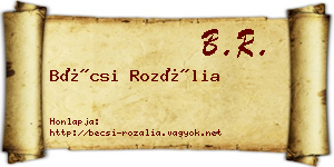 Bécsi Rozália névjegykártya