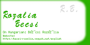 rozalia becsi business card